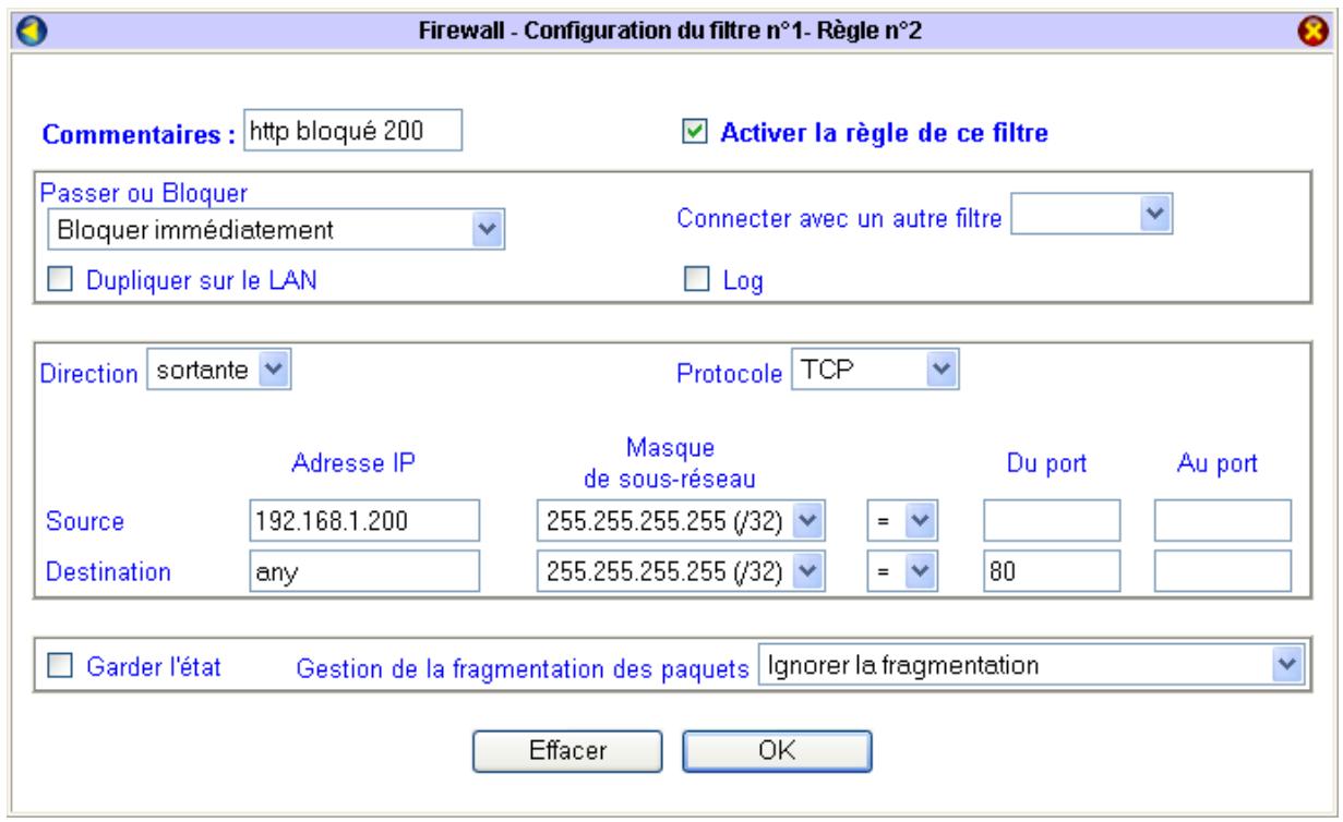 BEWAN VPN BOOSTER 32I - Paramétrage d'un contrôle - 3