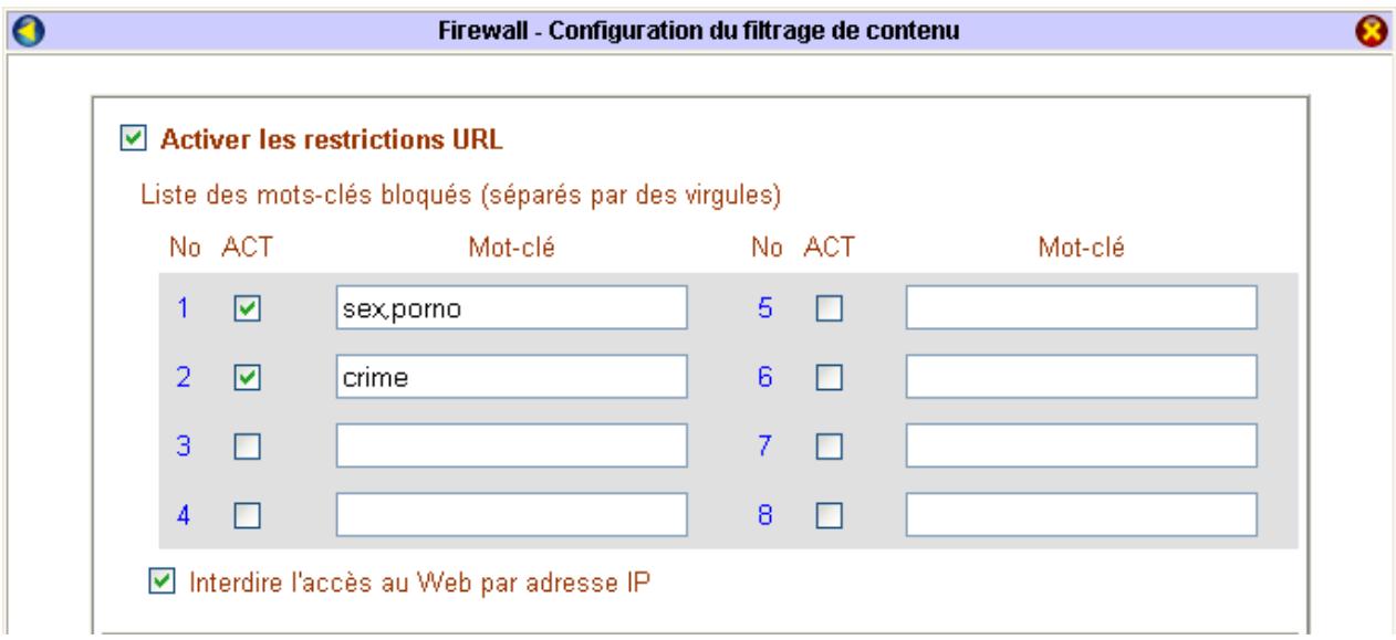 BEWAN VPN BOOSTER 32I - Restriction URL - 1