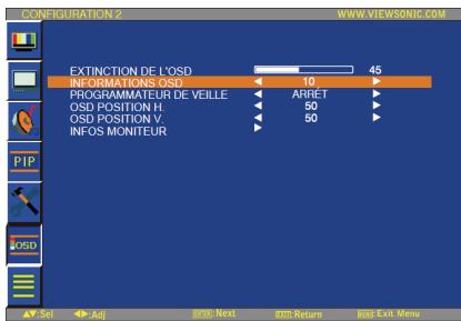 VIEWSONIC CD4636 - Extinction de l'OSD - 1