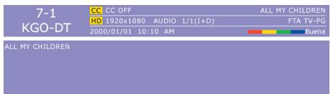 7-1 KGO-DT CG CC OFF ALL MY CHILDREN HD 1920x1080 AUDIO 1/1(I+D) FTA TV-PG 2000/01/01 10:10 AM Buena ALL MY CHILDREN