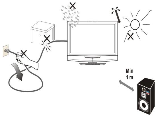 VIEWSONIC N3746W - Veuillez placer votre téléviseur sur une surface plane. - 1