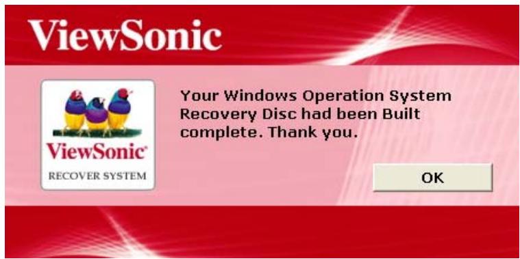 VIEWSONIC VPC101 - Exécuter Recovery Disc Creation Tool (Outil de création du disque de récupération) - 8
