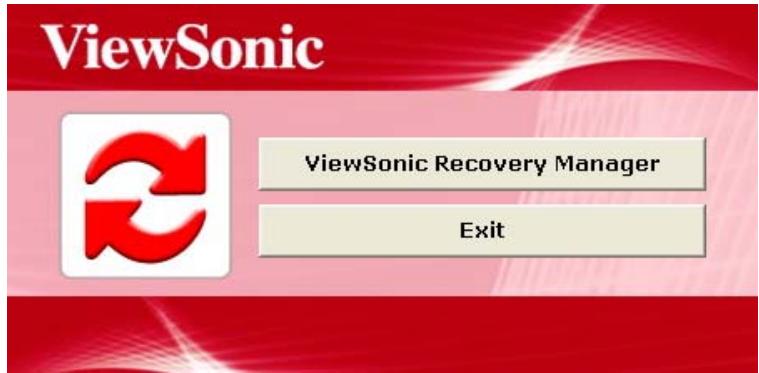 VIEWSONIC VPC101 - Exécuter ViewSonic® Recovery Manager (Gestionnaire de récupération ViewSonic®) - 2