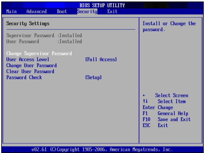 VIEWSONIC VPC190 - Menu sécurité - 1