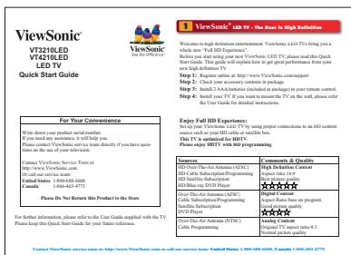 VIEWSONIC VT4210LED - Contenu de l'emballage - 3