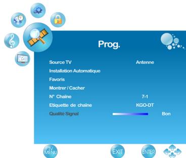 VIEWSONIC VT2755LED - Menu channel (proq.) (disponible uniquement en source TV) - 1