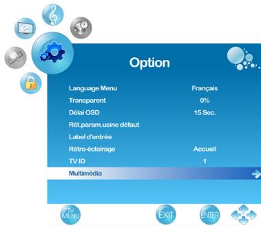 VIEWSONIC VT2755LED - Le menu « option » permet de définir les fonctions suivantes : - 1
