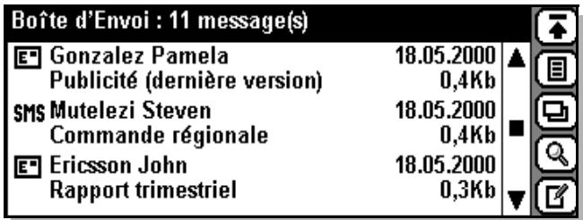ERICSSON R380S - Pour envoyer des messages contenus dans la boite d'envoi : - 1