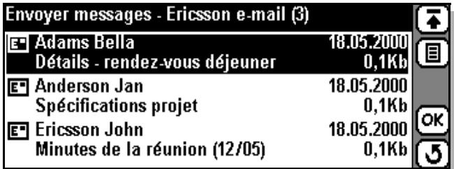 ERICSSON R380S - Pour envoyer des messages contenus dans la boite d'envoi : - 3