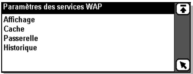 ERICSSON R380S - Pour changer les paramétres des services WAP : - 1