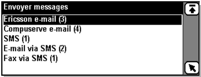 ERICSSON R380S - Pour envoyer des messages contenus dans la boite d'envoi : - 2