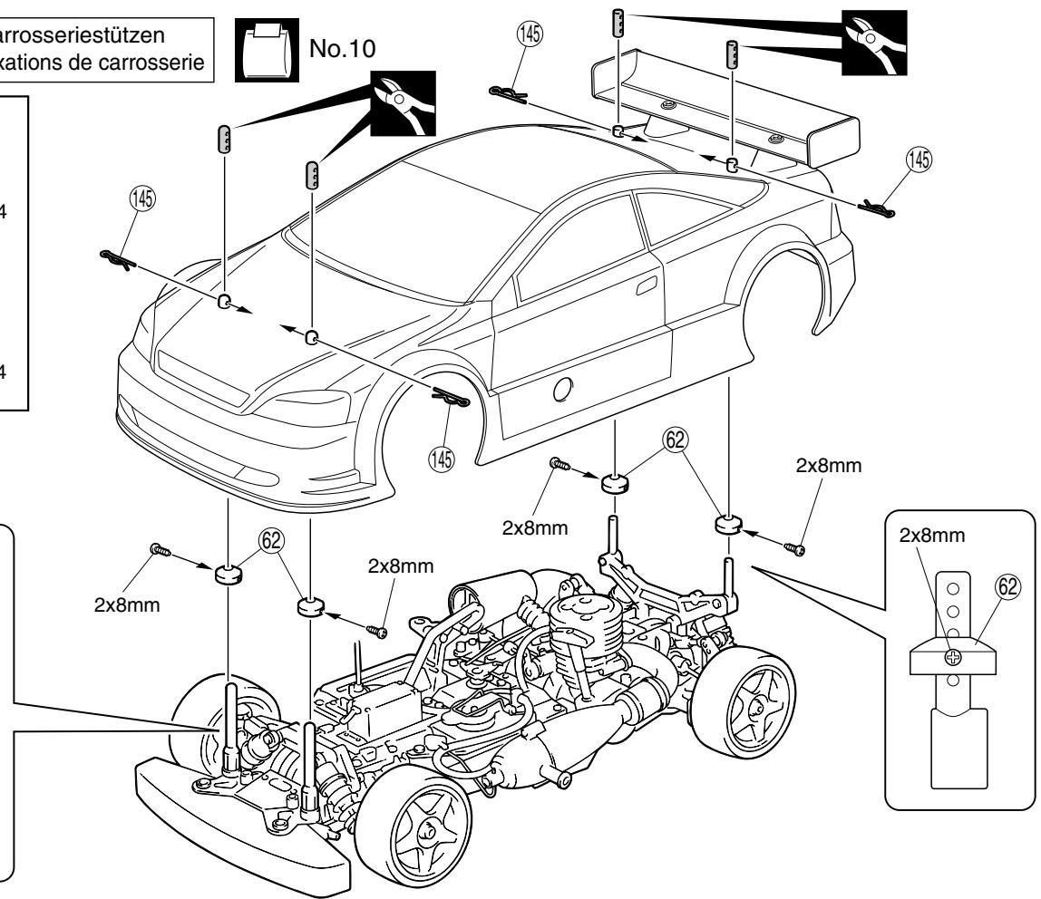 KYOSHO V-ONE S - プデイマウト Karrosseriestützen BodyMounts Fixations de carrosserie - 4