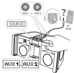 ALTEC LANSING IMT800 - Listening to Additional iPhone, iPod, Non-Docking iPod or Other Audio Devices - 1