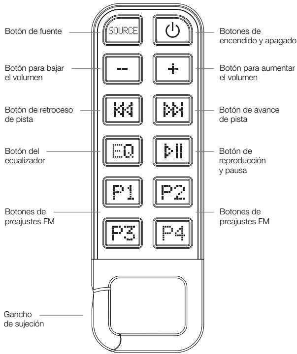 ALTEC LANSING IMT800 - Funciones del mando a distancia de clip - 1