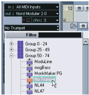 STEINBERG CUBASE SX - Sélectionner un son pour un appareil installé - 1