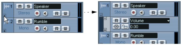 STEINBERG CUBASE SX - Ouvrir les sous-pistes d'automatisation - 1