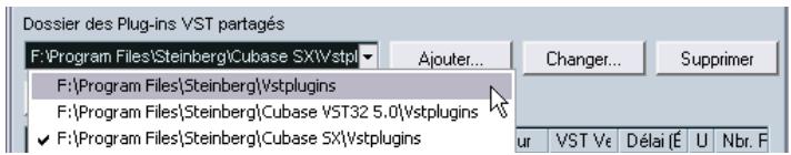STEINBERG CUBASE SX - Modifier le dossier des plug-ins partagés (windows uniquement) - 2