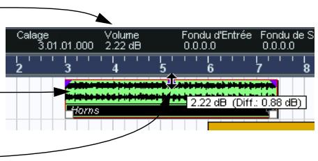 STEINBERG CUBASE SX - Créer et ajuster des fondus avec l'outil sélection d'intervalle - 2