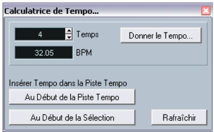 STEINBERG CUBASE SX - La calculatrice de tempo - 1