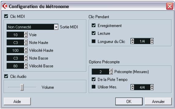 STEINBERG CUBASE SX - Réglages du métronome - 1
