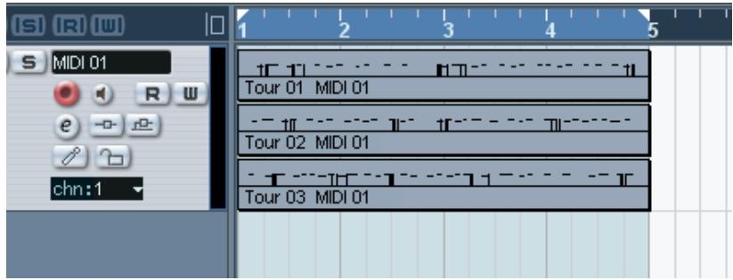 STEINBERG CUBASE SX - Mode d'enregistrement en cycle : empilé - 1