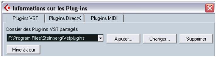 STEINBERG CUBASE SX - Modifier le dossier des plug-ins partagés (windows uniquement) - 1