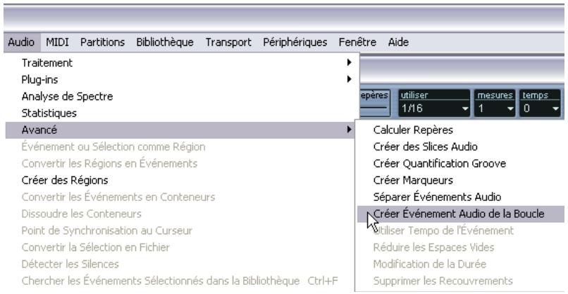 STEINBERG CUBASE SX - Autres options du sous-menu avancé - 1