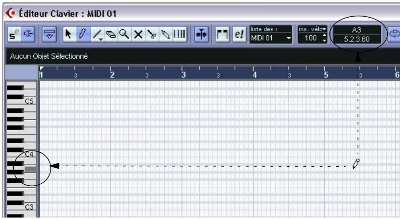 STEINBERG CUBASE SX - Dessiner des notes avec l'outil crayon - 1