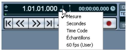 STEINBERG CUBASE SX - À propos du format d'affichage de la palette transport - 2