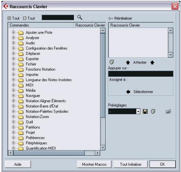 STEINBERG CUBASE SX - Ajouter ou modifier un raccourci clavier - 1