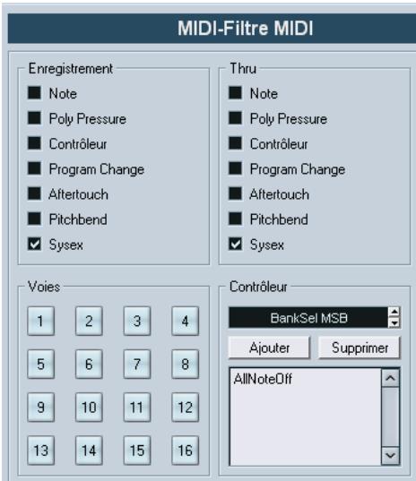 STEINBERG CUBASE SX - Filtrage MIDI - 1
