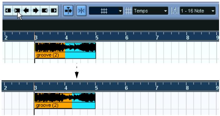 STEINBERG CUBASE SX - Ajuster la taille de l'intervalle de sélection - 1