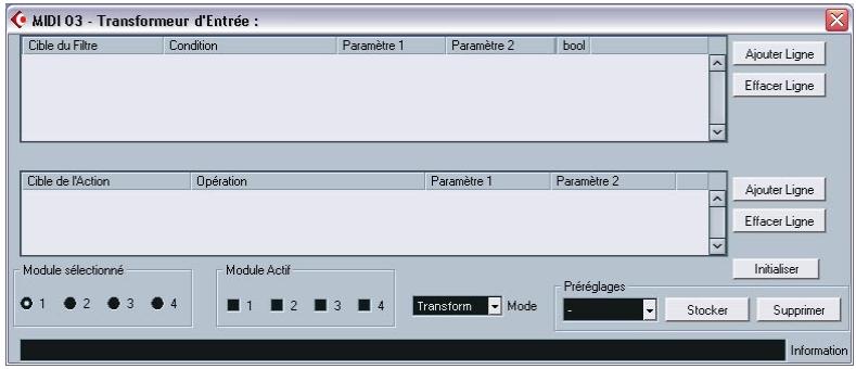 STEINBERG CUBASE SX - Ouvrir le transformateur d'entrée - 2