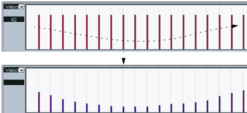 STEINBERG CUBASE SX - Édition des valeurs de vitesse - 2