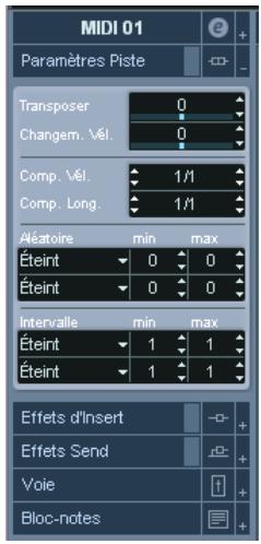 STEINBERG CUBASE SX - Paramètres de piste - 1