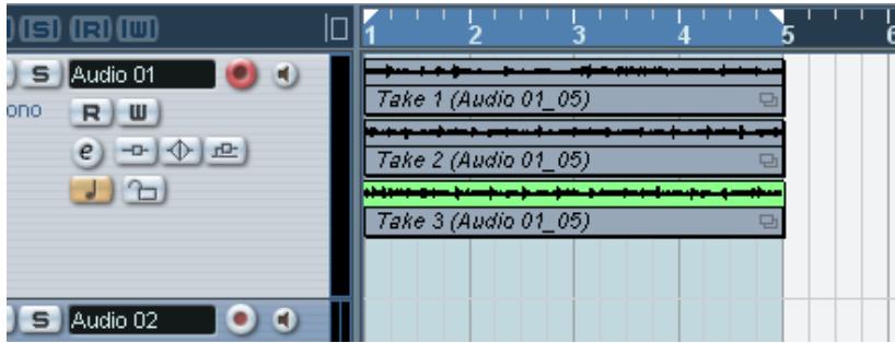 STEINBERG CUBASE SX - Enregistrement audio en mode empilé - 1