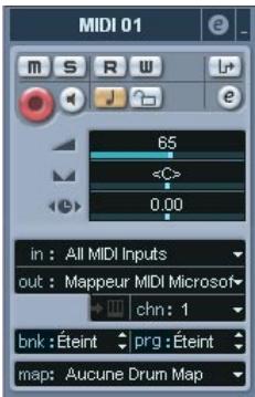 STEINBERG CUBASE SX - Paramètres de piste de base - 1