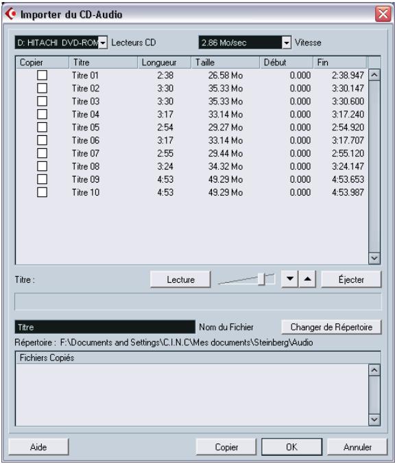 STEINBERG CUBASE SX - Importer des plages de CD audio - 1
