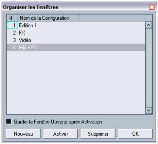STEINBERG CUBASE SX - Organisation des configurations de fenêtres - 1