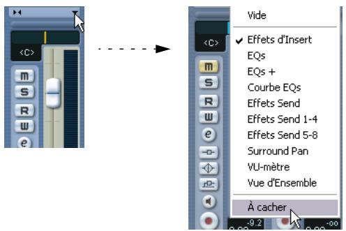 STEINBERG CUBASE SX - Choisir de cacher ou d'afficher des voies séparées - 1