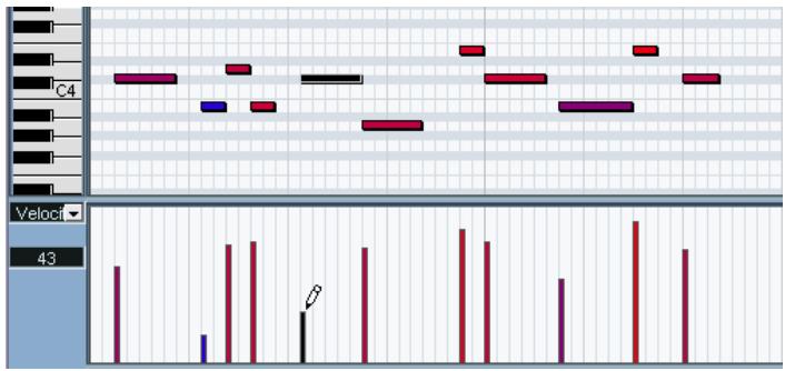STEINBERG CUBASE SX - Édition des valeurs de vitesse - 1