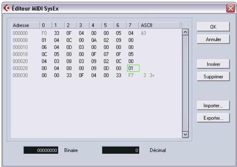 STEINBERG CUBASE SX - Édition des messages de système exclusif - 1