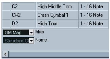 STEINBERG CUBASE SX - Les menus locaux "map" et "noms - 1