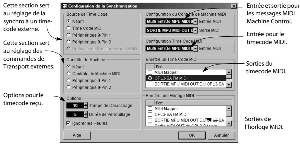 STEINBERG NUENDO - Le dialogue de configuration de la synchronisation - 1