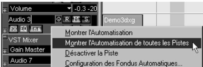 STEINBERG NUENDO - Cacher/montrer l'automatisation de toutes les pistes - 1