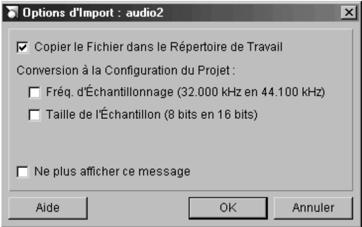 STEINBERG NUENDO - Importer des fichiers audio avec des formats de fichiers différents - 1