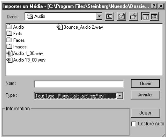STEINBERG NUENDO - Importer un média... - 2