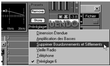 STEINBERG NUENDO - Utilisation des prérégliages d'égalisation - 1