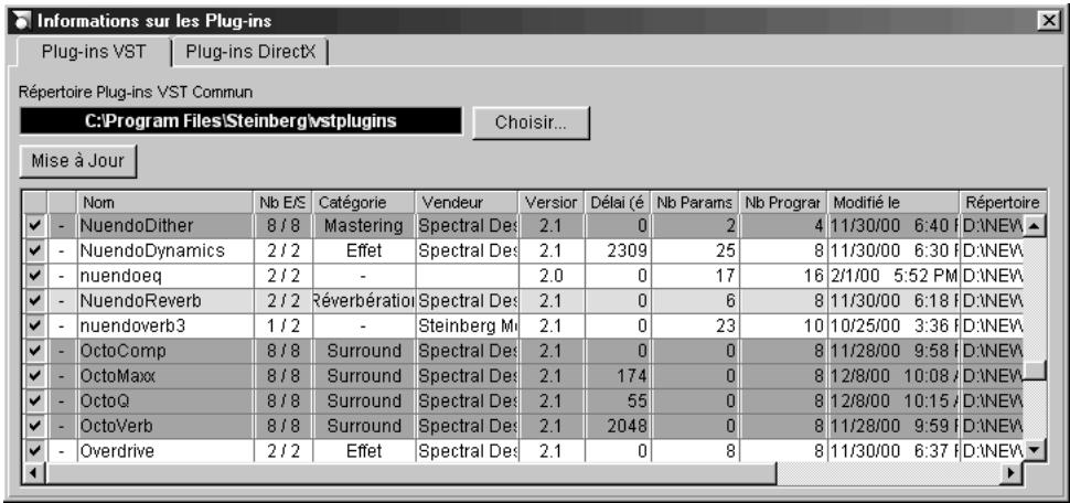 STEINBERG NUENDO - La fenêtre d'informations sur les plug-ins - 1