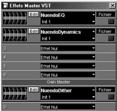 STEINBERG NUENDO - Sélection et activation des effets master - 1
